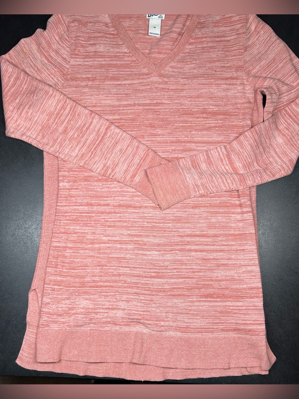 Duluth Trading Co Women’s Size M Pink Shiftless V Neck Tunic Sweater